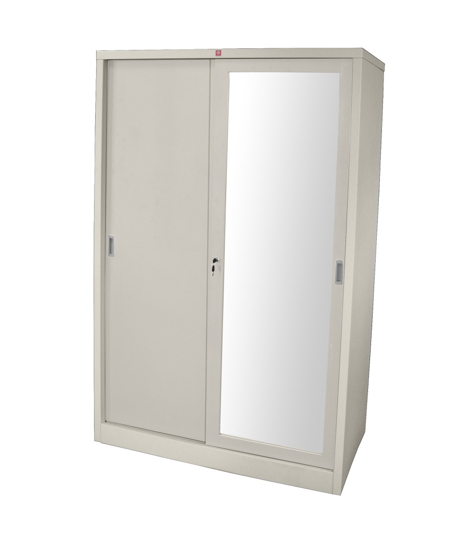 ตู้เสื้อผ้าบานเลื่อนทึบ-กระจกเงา WSS-119C