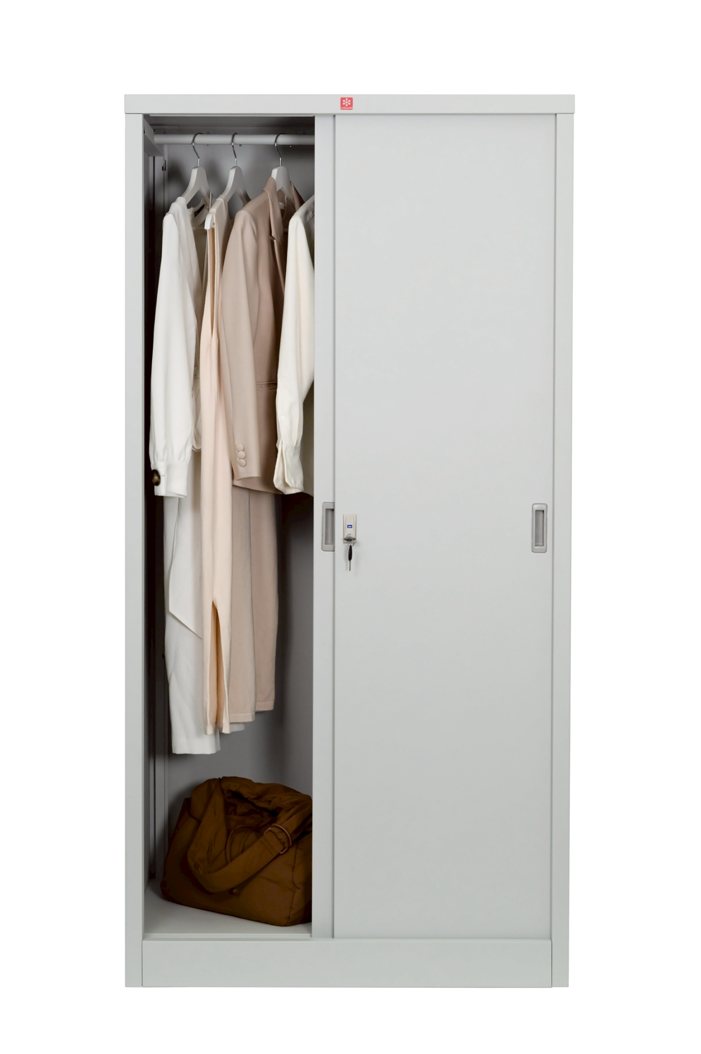 ตู้บานเลื่อนทึบสูง รุ่น KSS-96K-TG  สีเทาทราย